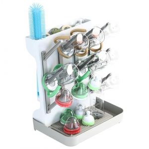 Rproonay Organiseur de séchage vertical pour biberons de bébé, support de séchage de tétons, design peu encombrant, drainage efficace, 35,6 cm, pour biberons (yichangshiwujiagangquayitebaihuo, neuf)