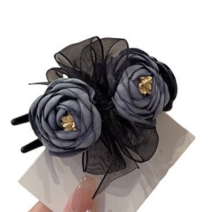 Cheveux vintage avec fleur et n&oelig;ud papillon pour femme et adolescente - Accessoires de robe de printemps - Accessoires fins pour coiffer en forme de n&oelig;ud pour filles (s-ea*(SEA), neuf)