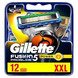 Gillette Fusion 5 ProGlide Power Lot de 12 lames de rasoir pour précision et revêtement lisse (Sibashop, neuf)