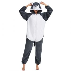 Luojida Combinaison Unisexe Adulte Pyjama Onesies Animal Cosplay Panda Deguisement Deguisement Halloween Femme Homme a Capuche &zwnj;Zip Kigurumi Halloween Costume Animaux Carnaval (Luojida, neuf)