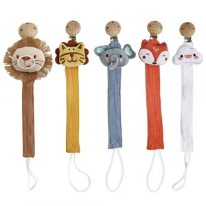 Attache T&eacute;tine En Tissu - 1/5 Pi&egrave;ces Clip De Sangle Pour Anneaux De Dentition Pour Anneaux De Dentition, Jouets - Portable Anti-chute Attache Sucette Fille Gar&ccedil;on Pour B&eacute;b&eacute;s +0 Mois, Assortiment (piganwa, neuf)