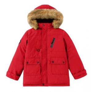 Happy Cherry Enfant Garçon Manteau Epaisse Chaud Veste d'Hiver Automne à Capuche Fourrure Blouson Parka Rembourré avec Multi Poches Rouge 7-8 Ans (QIAOEU, neuf)