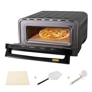 Four &agrave; Pizza &eacute;lectrique | Four &agrave; Pizza en Acier Inoxydable &eacute;cran Tactile, Cuisson &agrave; 430&deg;C max avec Pelle &agrave; Pizza Coupe Pizza Pierre &agrave; Pizza, 2200W max Pizzas de 3 min sans Retourner &eacute;conomie D'&eacute;nergie (Home Tech Galaxy SARL, neuf)