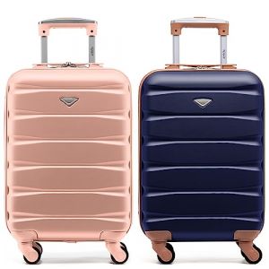 Flight Knight Lot de 2 valises rigides legeres en ABS a 4 Roues Cabine Bagage a Main Approuve Les compagnies aeriennes - British Airways et Taille maximale pour easyJet Grand Sac de Cabine 56x45x25cm (Prime Brands Group FR, neuf)