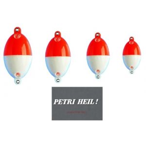 blntackle76 Lot de 2 &agrave; 4 boules &agrave; eau Buldo transparentes ovales de 8,15, 30 et 40 g, avec &oelig;illets en m&eacute;tal et autocollant Petri gratuit (rouge/blanc, 2 x 8 g) (STMK-Trade, neuf)