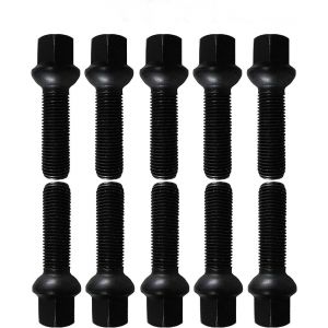 Lot de 10 boulons de roue - Noir - R13 - M14 x 1,5 - 43 mm (TUNERSHOP, neuf)