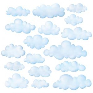DECOWALL DS-8030 Nuages (Petit) Autocollants Muraux Mural Stickers Chambre Enfants Garderie Salon wall adhsif maison dcalcomanies (FR DECOWALL, neuf)