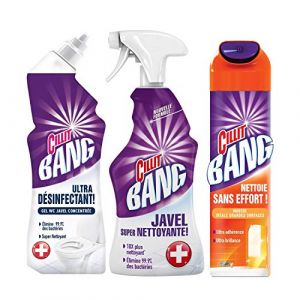 CILLIT BANG Pack Pistolet Nettoyant Surpuissant Javel 750 ml + Gel WC Nettoyant Surpuissant Javel 750 ml + Mousse Active Aérosol 600 ml (distribution-pro, neuf)