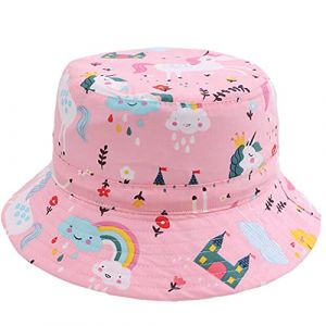 Malaxlx Unisexe Bob Bébé Chapeau de Soleil Licorne Rose Chapeau de Pêcheur Nourrisson Chapeaux de Seau Chapeau de Plage Visière pour 6-12 Mois Fille Garçon (malaxlx uk, neuf)