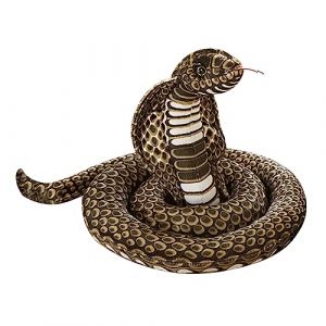 YJZQ Peluche Serpent Geant Cobra 170CM Peluche Serpent Réaliste décoration Halloween Accessoires d'anniversaire Coussin de Serpent pour Chat et décor Salon (YJZQ, neuf)