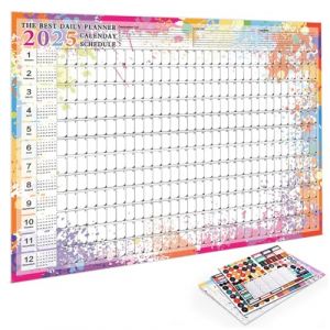 Calendrier 2025 mural (74.2 x 52.5 cm) Plié Agenda Annuel, Agenda Mural Avec Jours Fériés Français, Calendrier Mural 2025, XXL Calendriers Muraux (Couleur) (CELTIC MANUFACTURING, neuf)