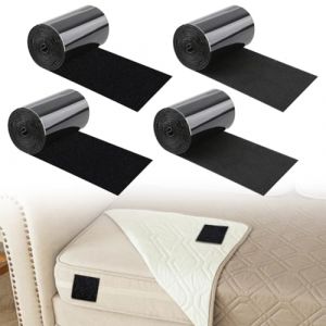 Velcro Adh&eacute;Sif Puissant pour Tissu 11cm x 2m, Bande Scratch Adh&eacute;sive pour R&eacute;duire les Coussins de Canap&eacute; Qui Glissent, Bande Agrippantes Adh&eacute;sives avec Crochets et Boucles pour Tapis (renyijingUK, neuf)