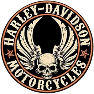Stickers r&eacute;tro r&eacute;fl&eacute;chissant pour Casque Harley Davidson Central Skull (SUPER FABRIQUE, neuf)