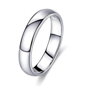 FUNEIA Bague Homme Femme Argent Acier Inoxydable Bague Alliance Anneau de Mariage Simple et Poli Bague de Fiançailles Largeur de 1-8mm Bijoux Bague Fille Ado Taille 52/54/57/60/62/65/67 (Anlsen, neuf)