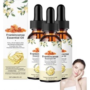 Encens Oliban Bio Huile Essentielle Pure,Huile d'encens premium, pure et naturelle, bio, pour la peau, antirides, huiles essentielles pour le corps, soins capillaires, diffuseurs, massage (3) (9suYzi, neuf)