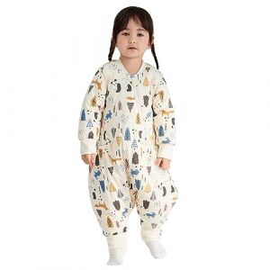 Duomiaomiao Gigoteuse hiver 3.5 Tog, Gigoteuse a Pied Manches Longues Amovible 100% Coton,Gigoteuse hiver 3-4 Ans Très Douce et Chaud (Duomiaomiao' s magical world, neuf)