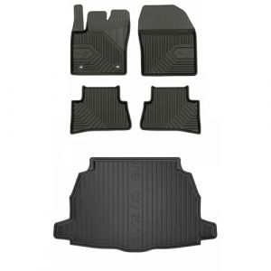 MOTOS Kit de tapis de voiture et de tapis de coffre en caoutchouc pour Toyota C-HR I 2016-2023 Améliorez votre confort de voyage avec tapis antidérapant voiture 3D- Tapis de sol voiture tous temps, pr (MOTOS EU, neuf)