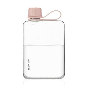ALLKELR Bouteille d'eau plate portable, sans BPA, r&eacute;utilisable, bouteille d'eau de voyage en plastique Tritan, l&eacute;g&egrave;re, &eacute;tanche et fine, pour sac &agrave; main, randonn&eacute;e, rose, 500 ml (长葛市石墩商贸有限公司, neuf)