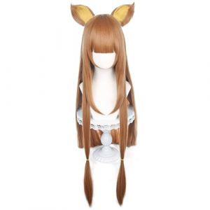 RiRaku Anime Cosplay Perruque Raphtalia with Ears Brown Long Halloween Costume Cosplay Perruque,pour Fête Carnaval Noël (ZouPingPengQiJianZhuGongChengYouXianGongSis, neuf)