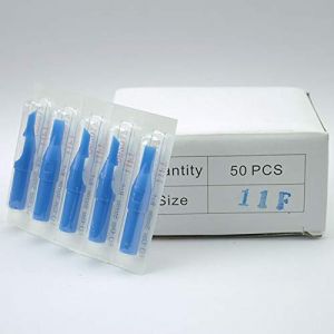 50 pcs tatouage Astuce jetable Buse, FT Tattoo Tubes pointe ronde, tattoo machine bleu (11FT) (CHENGplus, neuf)
