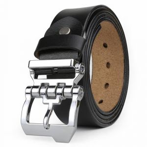 JingHao Ceinture Homme,Ceinture en Cuir Pour Hommes,Ceinture Homme Pour Jeans,Décontracté Travail Hommes Cow-Boy Grande Taille 110cm-160cm Noir Marron 38mm (49"-50"/ longueur 140cm, Noir) (Wendy888, neuf)