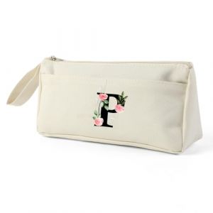 Blisswave Trousse Double Compartiment Originale, Personnalisé de A à Z avec Nom, Trousse Scolaire Simple, Moderne et Élégante, comme Cadeau pour Les Enseignants, Les Élèves, Les Collègues, Les Sœurs (xianyuanyuandianzishangmaoyouxiangongsi, neuf)