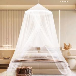 Grande Moustiquaire Filet Baldaquin, Moustiquaire D&ocirc;me Polyester, pour Lit Double et Simple, pour Le Camping, la Maison, Le Jardin (60&times;250&times;1100cm) (FMKLDENA, neuf)