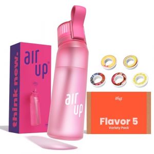 Bouteille d'eau officielle (650 ml) rose vif + capsules Flavor Fiesta eau | Bouteille aromatis&eacute;e sans sucre (jamie LtD, neuf)