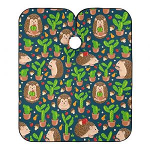 Cactus Mignons H&eacute;rissons Champignons Bleu Marine Blouse Coiffeur Accessoires Peignoir Coiffure Antistatique Robe De Coiffure Pour Instituts De Beaut&eacute; Salon Barber 140X168Cm (guangzhouhongchenmaoyishanghanggerenduzi, neuf)