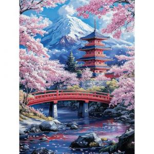 KEYIFA Cerisier Peinture par Numéros pour Adulte, Kits de Peinture au Numéro avec Peinture Acrylique, DIY Fleurs Creatif Toile Peinture à l'huile, Décoration de Maison 30x40cm (WEIXINDA, neuf)