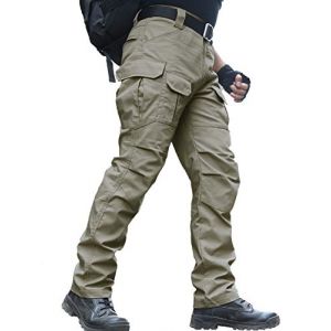 zuoxiangru Pantalon résistant à l'eau pour Homme Pantalon de Travail Cargo de l'armée de Combat Tactique Coupe décontractée avec Poches Multiples (#56 Kaki, Tag M) (zuoxiangru, neuf)