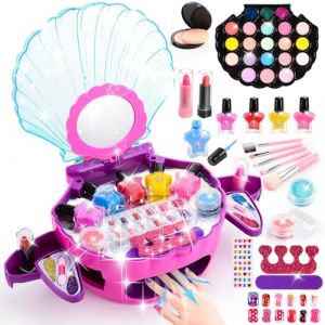 Cadeau Fille 3 4 5 6 7 8 Ans, Maquillage Enfant Fille Malette Maquillage pour Enfants Jouet Filles 4-10 Ans Coffret Maquillage Enfants Cadeau No&euml;l Anniversaire Filles 4 5 6 7 8 Vernis Enfant &agrave; l'eau (BWANGLIAMO SHOP, neuf)