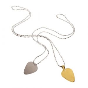 Vaguelly Collier Avec Médiator De Guitare 2 Pièces Bijoux Photo Collier Rock Collier Avec Médiator De Guitare Collier Basse Pendentif Doré Collier Avec Médiator (Letesi, neuf)