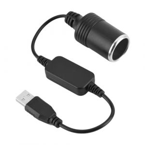 Adaptateur USB vers Allume Cigare 12V, Convertisseur de Tension 5V vers 12V pour Voiture, C&acirc;ble d'alimentation pour Dashcam, GPS, Ventilateur et Appareils &Eacute;lectroniques (8W Max) (AROMELIVII STORE, neuf)