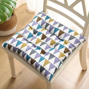 Hixingo Lot de 2 Galette de Chaise, Motifs Variés Galette de Chaise, Coussins de Chaise D'intérieur, Lavable de Coussin Chaise, Extérieur Housses de Chaise Coussins (30cm,Triangle) (Hixin, neuf)