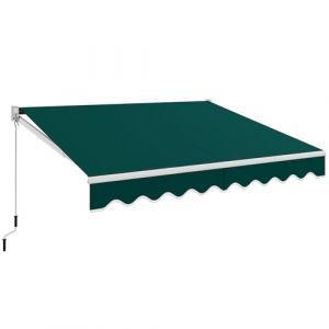 RELAX4LIFE Store Banne Manuel Rétractable avec Manivelle, Auvent Balcon en Polyester Anti-UV, Cadre en Alu, Inclinaison 40°-100°, Store Banne pour Porte, Fenêtre, Terrasse (Vert,295 x 250 CM) (RELAX4LIFE, neuf)