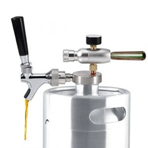 R&eacute;gulateur de CO2 tireuse a biere, robinet en acier inoxydable pour mini f&ucirc;t de bi&egrave;re 2L/3.6L/4L (Haedaxua, neuf)