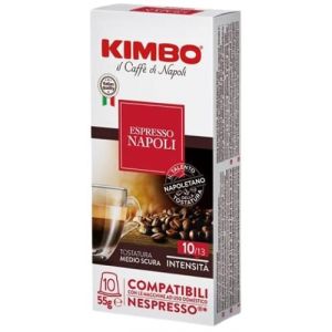 CAF&Eacute; KIMBO NAPOLI - 10 CAPSULES COMPATIBLES NESPRESSO 5.5g (Italiaen Gourmet UK Ltd, neuf)