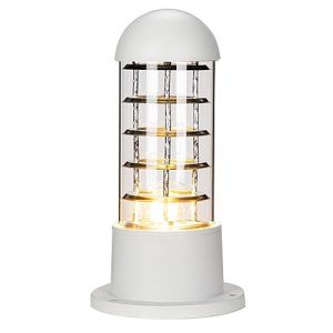 Mengjay Lampadaire Exterieur éclairage Terrasse, Borne Lumineuse Jardin,E27 Etanche Rustique Sur Pied Décoration Aluminium Éclairage De Jardin Éclairage moderne Lampe Pilier Portail (Blanc) (Mengjay, neuf)
