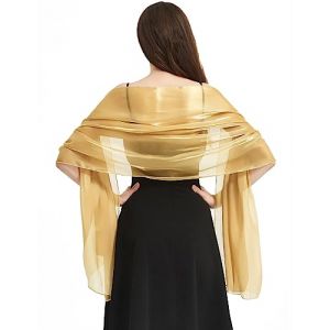 heekpek Chale Femme Mariage &Eacute;charpe Ch&acirc;le &Eacute;tole Mariage Wrap Foulard pour Soir&eacute;e C&eacute;r&eacute;monies F&ecirc;tes Mariage Demoiselles D'honneur, Or, Taille unique (HKPK, neuf)