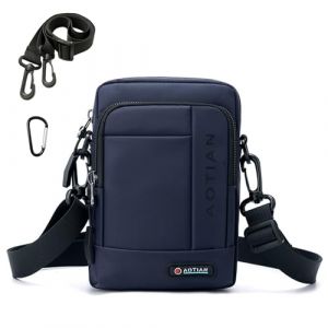SPAHER Sac Bandoulière Homme Petit pour Téléphone Portable, Imperméable Nylon 3 en 1 Sacoche Homme Bandouliere Petit Besace Hommes pour Sport, Randonnée, Voyage (Darmoo, neuf)