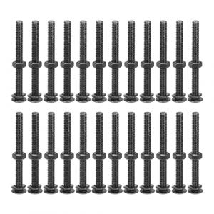 QUARKZMAN M6x65mm Boulons &Agrave; T&ecirc;te Ronde Et Collet Carr&eacute; Avec &Eacute;crous Et Rondelles, 25Set 304 Acier Inoxydable Boulons &Agrave; T&ecirc;te Ronde Et Collet Carr&eacute;, Noir (QUARKZMAN, neuf)