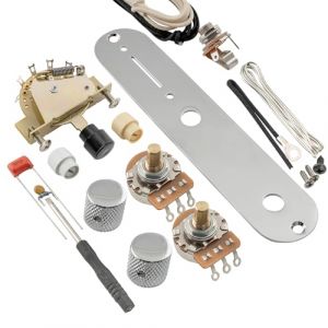 Musiclily Pro Kit C&acirc;blage &eacute;lectronique Circuit pour Guitare &eacute;lectrique Style Tele American avec S&eacute;lecteur 3 Positions et Potentiom&egrave;tres 2A, Chrome (Musiclily Direct France, neuf)