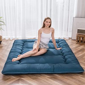 MAXYOYO Matelas Futon de Sol Japonais - Matelas Futon d'appoint Pliable 1 Place Matelas de lit Matelassé pour Les Voyages d'invités et Le Camping (Bleu Royal, 90 x 190 cm) (MAXYOYO, neuf)