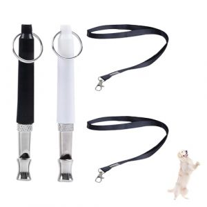2 Pi&egrave;ces Sifflet Ultrason Chien, Anti Aboiement Sifflet Dressage Chien avec Lani&egrave;re Siffle Silencieux Fr&eacute;quence R&eacute;glable Rappel Pet Accessoires Convient &agrave; la Plupart des Races pour Dressage de Chiens (Zifukeji, neuf)