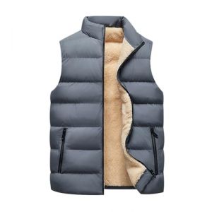 Gilet Matelassé Homme Gilet Polaire sans Manche Homme Doudoune Veste sans Manches Homme Hiver Gilet de Travail Gilets Rembourré sans Manche Grande Taille Blouson Manteaux sans Manche Homme Gris 5XL (Pengniao, neuf)