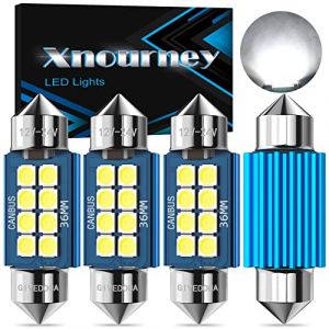 Xnourney 6418 Ampoule LED C5W Ampoule LED 36 mm Ampoule LED, 12 V 24 V CANBUS sans erreur Ampoule LED pour plafonnier intérieur Carte Lumière de plaquede courtoisie 6500 K Blanc Lot de 4 pièces (Xnourney EU, neuf)