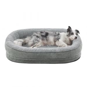 Lit orthopédique pour chien Taille moyenne, Coussin avec rebord sur quatre côtés Lit orthopédique pour chien Taille grande, Lit en mousse à mémoire de forme pour chien Imperméable et antidérapant (Topets-EU, neuf)