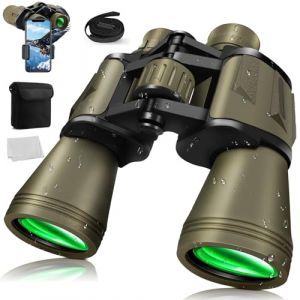 Jumelles pour adultes 20 x 50 avec prisme BAK4 - Objectif FMC - Vision nocturne HD - Jumelles compactes - Étanche - HD - Puissant - Grand oculaire pour la chasse, l'observation des oiseaux avec (CHEERS, neuf)