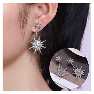 Cimenexe Boucles D'oreilles Boh&egrave;me Veste D'oreille &Eacute;toile Argent Boucles D'oreilles &Eacute;toile De Cristal Boucles D'oreilles Soleil Strass Boucles D'oreilles Bijoux Pour Femmes Et Filles Cadeaux (Cimenexe, neuf)